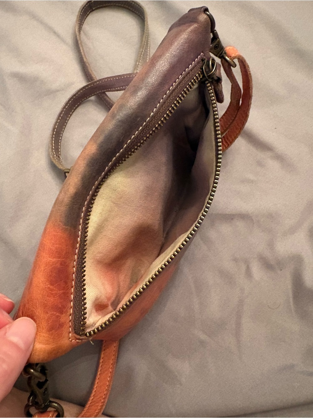 Bed Stu Ombre Leather Crossbody Clutch in Purple and Red - Picture 6 of 11